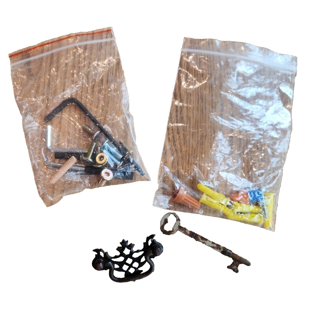 Antique-Style Iron Key & Decorative Hook Set - Black